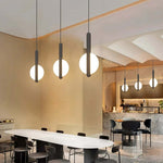 Doria Modern LED Pendant Light Black/White Metal Living Room - Lamp Outdoor