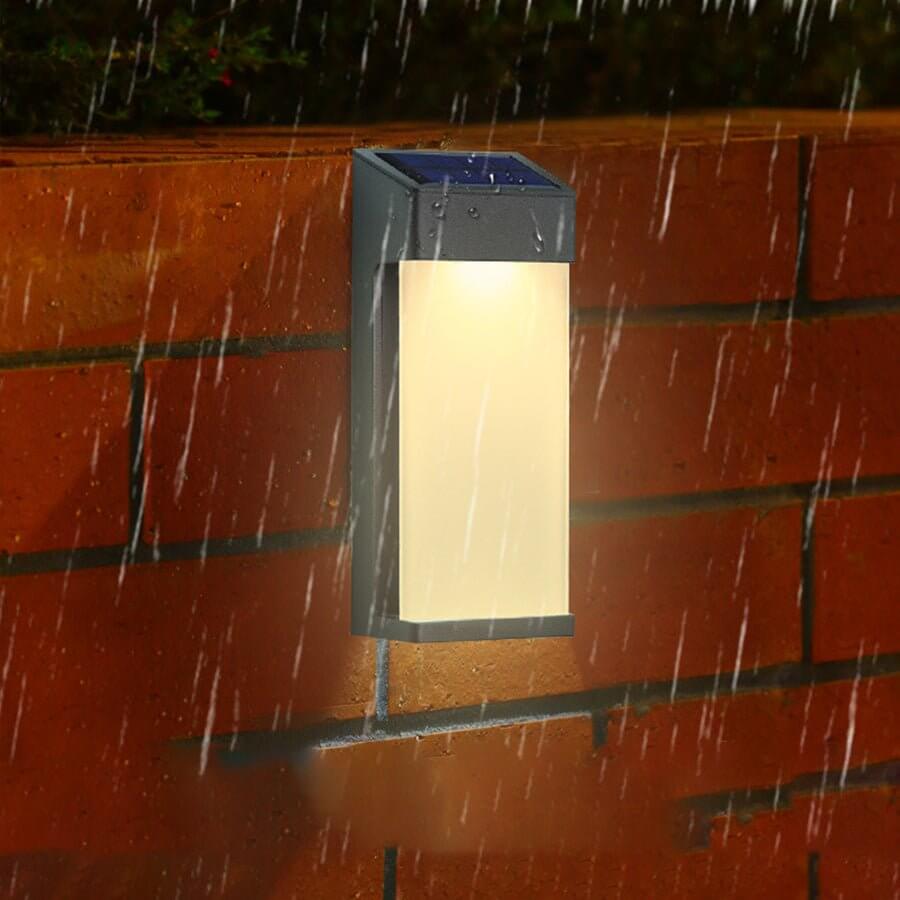2PCS Contemporary Solar LED Wall Light with High Hardness Glass for Outdoor Gardens - Lamp Outdoor