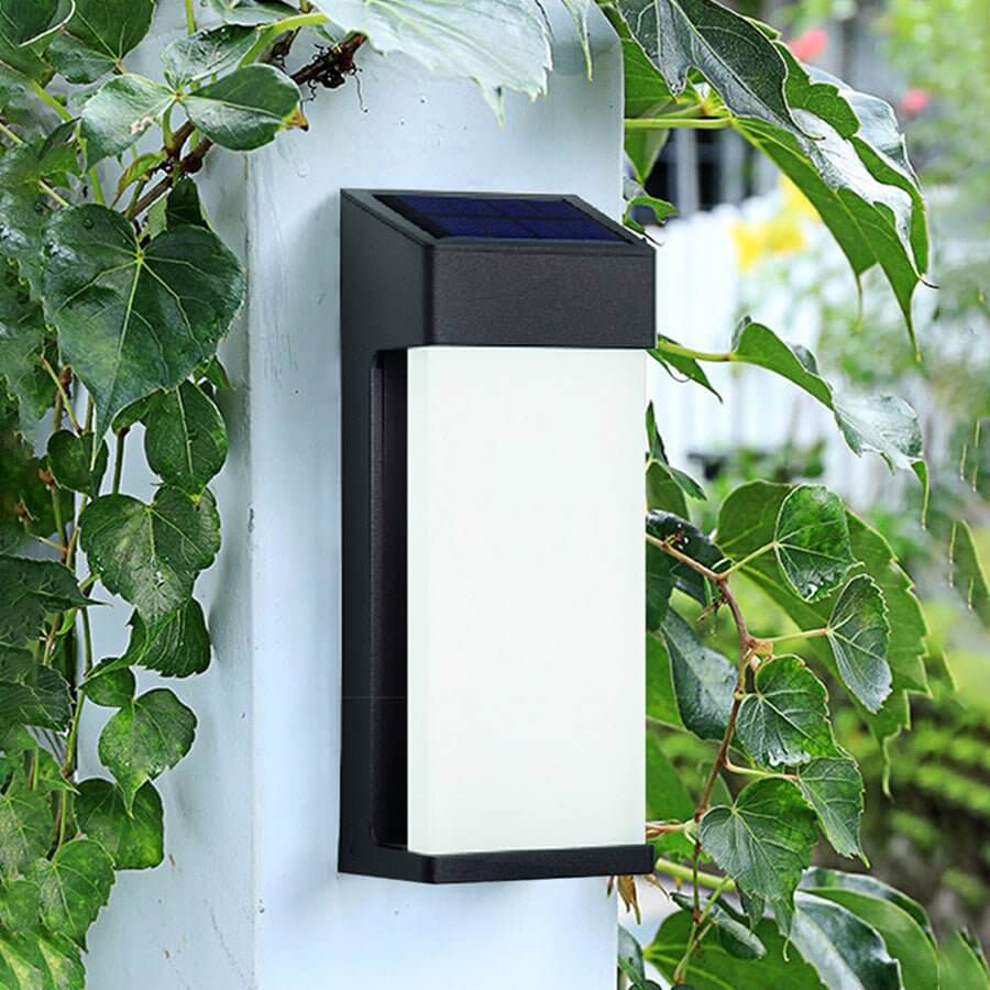 2PCS Contemporary Solar LED Wall Light with High Hardness Glass for Outdoor Gardens - Lamp Outdoor