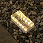 2Pcs Solar LED 10 Hours Max Brick Lights for Modern Outdoor Step Deck Ambiance - Rectangular - Lamp Outdoor