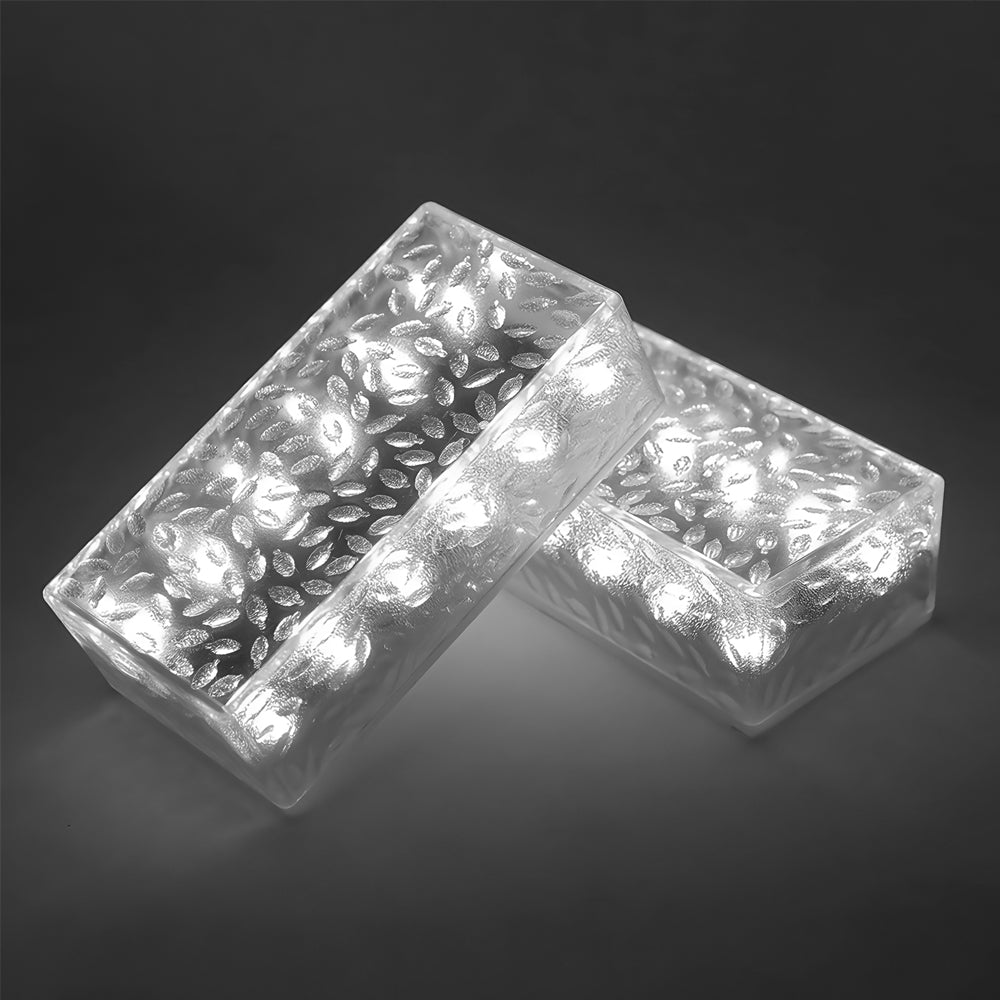 2Pcs Solar LED 10 Hours Max Brick Lights for Modern Outdoor Step Deck Ambiance - Rectangular - Lamp Outdoor