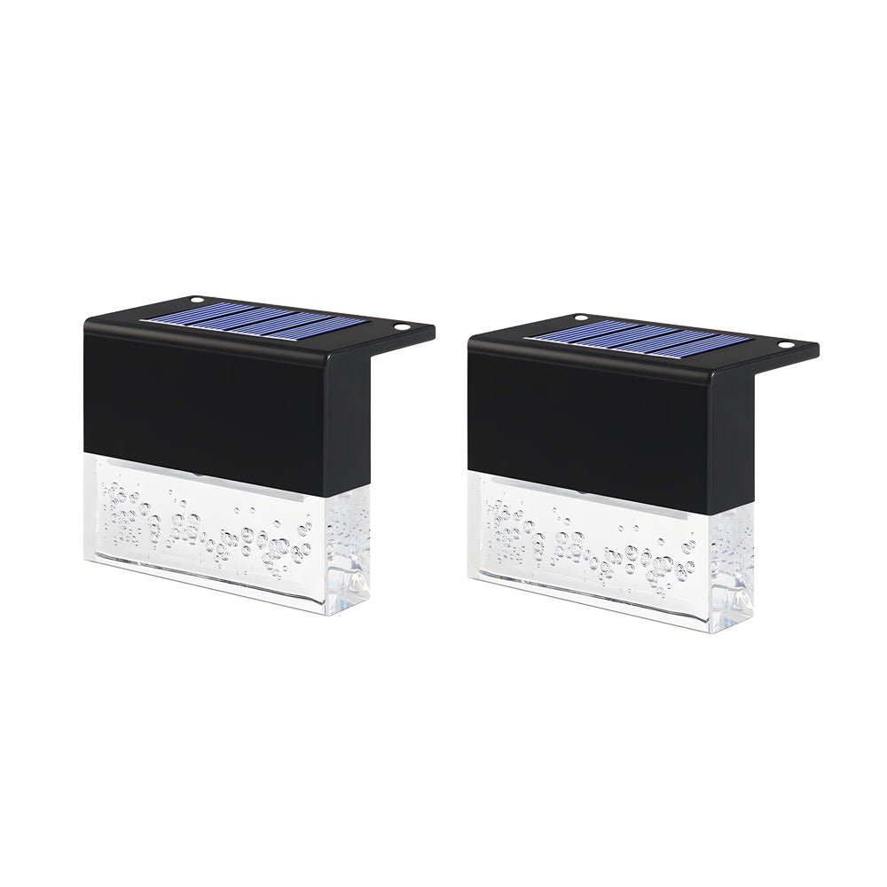 2PCS Solar Sunset Fence Lights RGB LED Outdoor Acrylic Bubbles Step Deck Light - Lamp Outdoor