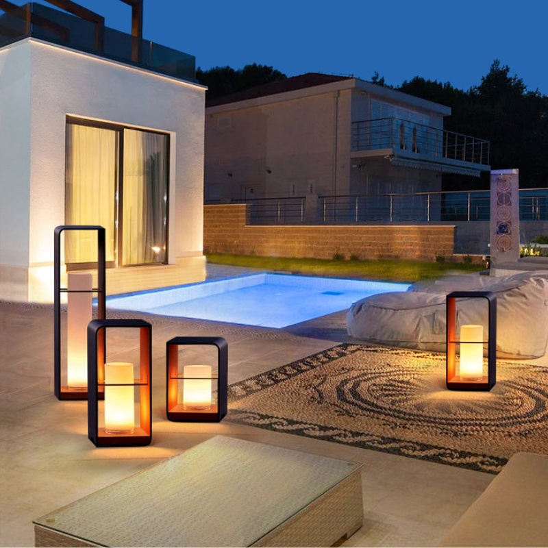 Ray Minimalist Cuboid Candle Outdoor Floor Lamp Garden - Lamp Outdoor