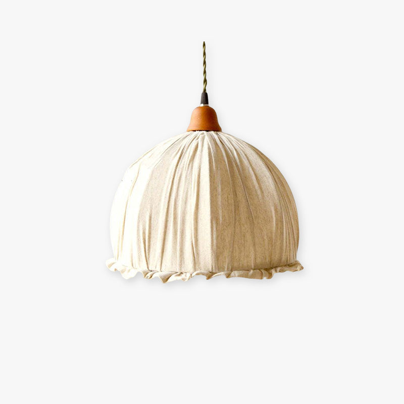 Haloa Vintage Pendant Light Beige, Fabric - Lamp Outdoor