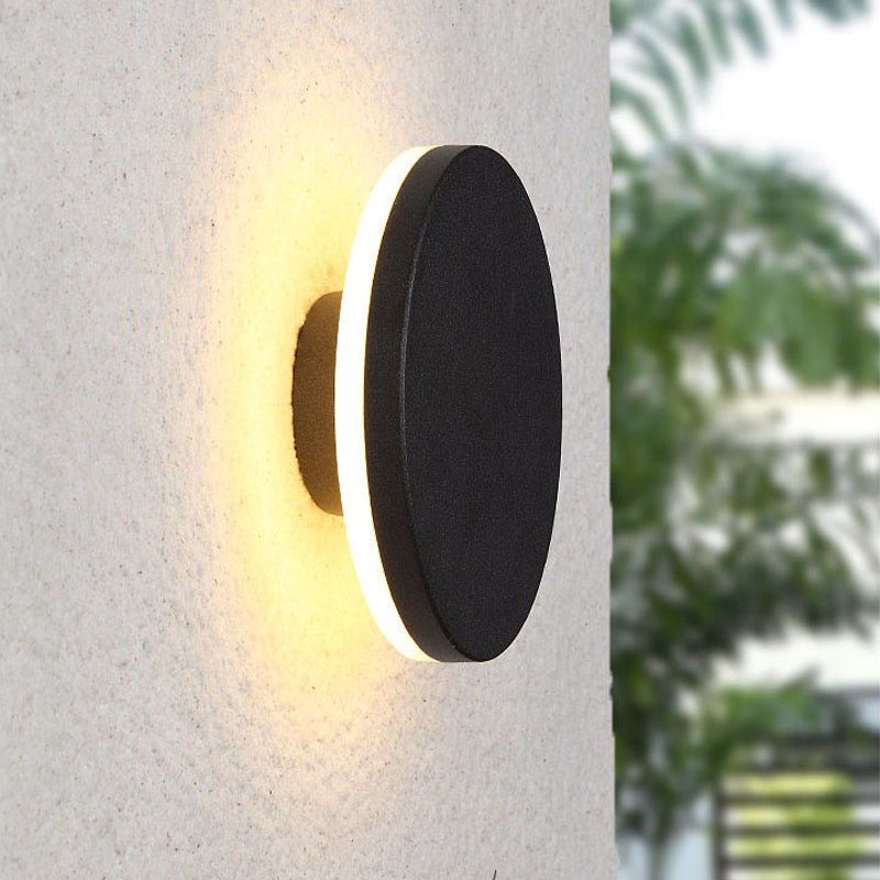 Klyne Minimalist Round/Square Outdoor Wall Lamp LED, Black/White - Lamp Outdoor