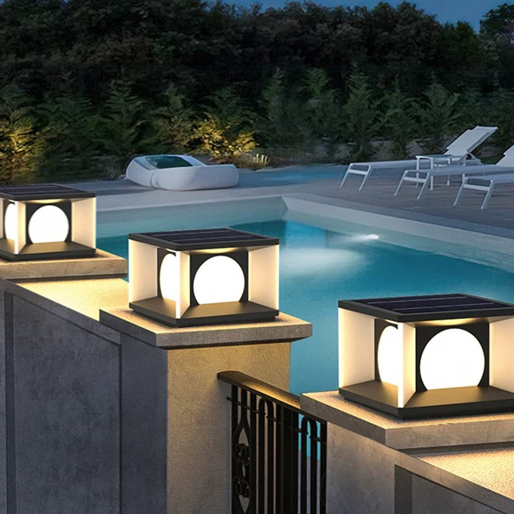 Aria Modern Square Metal Outdoor Light Post - Lamp Outdoor