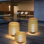 Ritta Vintage Lantern Rattan Floor Lamp, Hardwired/Solar, - Lamp Outdoor