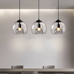June Globe Glass Pendant Light, Amber/Smoky Grey - Lamp Outdoor
