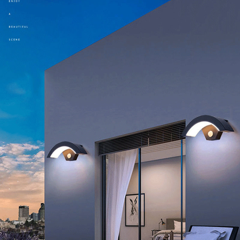 Elvon Nordic Arc Waterproof LED Outdoor Wall Lamp, Black - Lamp Outdoor