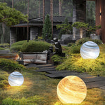 Aria Decorative Solar Acrylic Planet Outdoor Ground Light Milk Curry - Lamp Outdoor