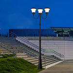 3-Light Black Finish Traditional Outdoor Street Lights with Post Top - Lamp Outdoor