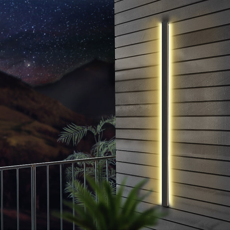 Black Long Linear Metal Waterproof Dimmable Modern Outdoor Wall Lights - Lamp Outdoor