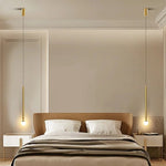 Auri Linear Metal Pendant Light Bedside, Black & Gold - Lamp Outdoor