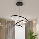 Aluna Pendant Light, Inner Ring Illuminated, White/Black/Gold - Lamp Outdoor