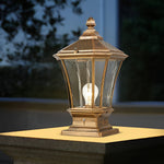 Vintage Waterproof LED Retro Solar Fence Post Lights With Remote Control - Lamp Outdoor