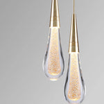 Kristy Pendant Light Crystal & Glass Droplet, Gold - Lamp Outdoor