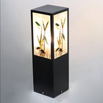 Vintage Square Solar LED Path Light Artistic Floral Landscape Bollard Lights - Lamp Outdoor