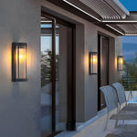 Creative Glass Waterproof LED Black Modern Solar Wall Lamp Exterior Lights - Lamp Outdoor