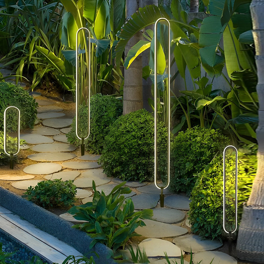 Modern Long Linear LED Solar Pathway Lights in Black Aluminum, Waterproof - Lamp Outdoor