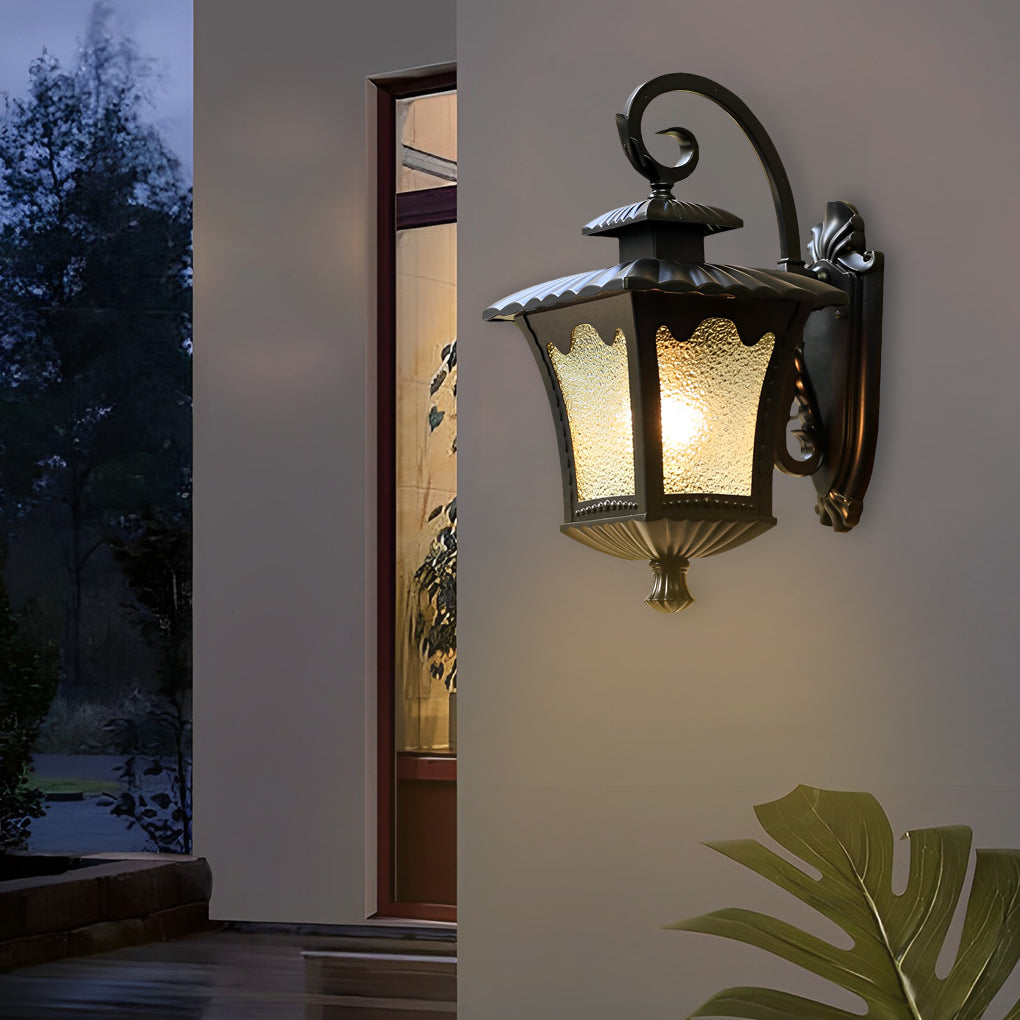 Creative Retro Glass Lantern Waterproof LED European-style Wall Lamp - Lamp Outdoor