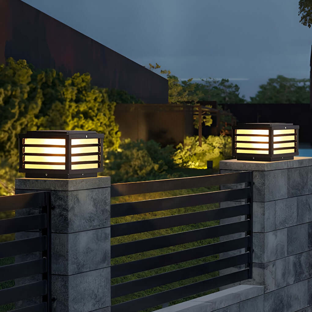Modern Solar LED Fence Cap Post Lights for Pretty Fence Post Lighting - Lamp Outdoor