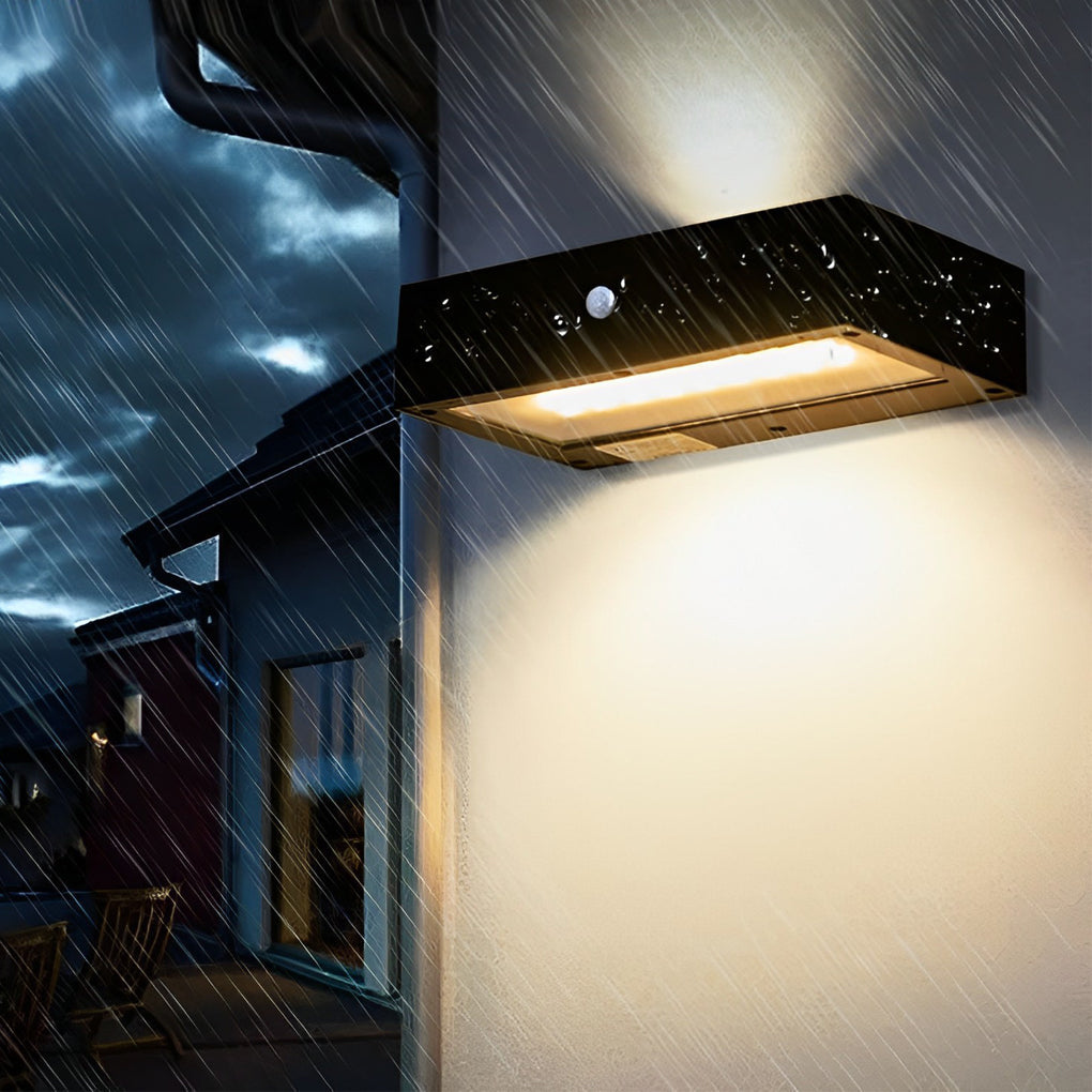 Waterproof LED Up and Down Lights Motion Sensor Modern Solar Wall Lamp - Lamp Outdoor
