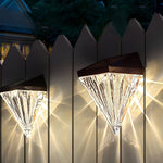 2PCS Geometric LED Waterproof Black Solar Wall Lamp Outdoor Wall Lights Fixture - Lamp Outdoor