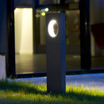 Sleek Black Modern Outdoor Pathway Bollard Lights with Unique Round Hole Feature - Lamp Outdoor