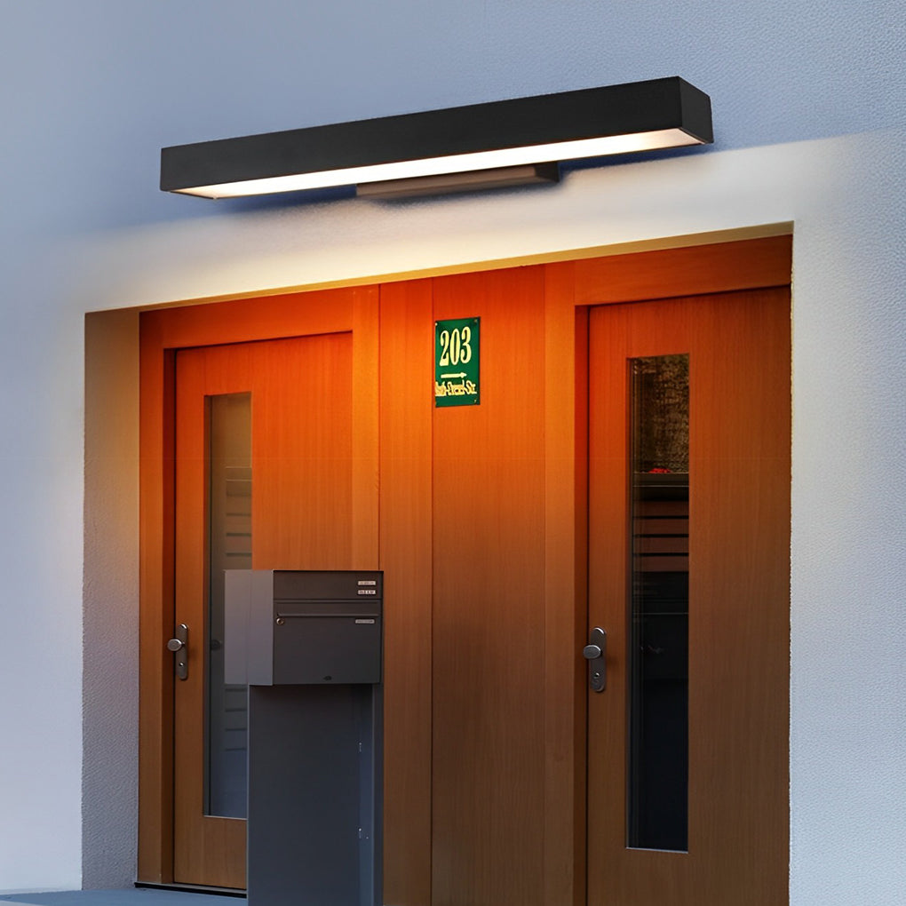 Outdoor Motion Sensor Black Rectangle Wall Light - Lamp Outdoor