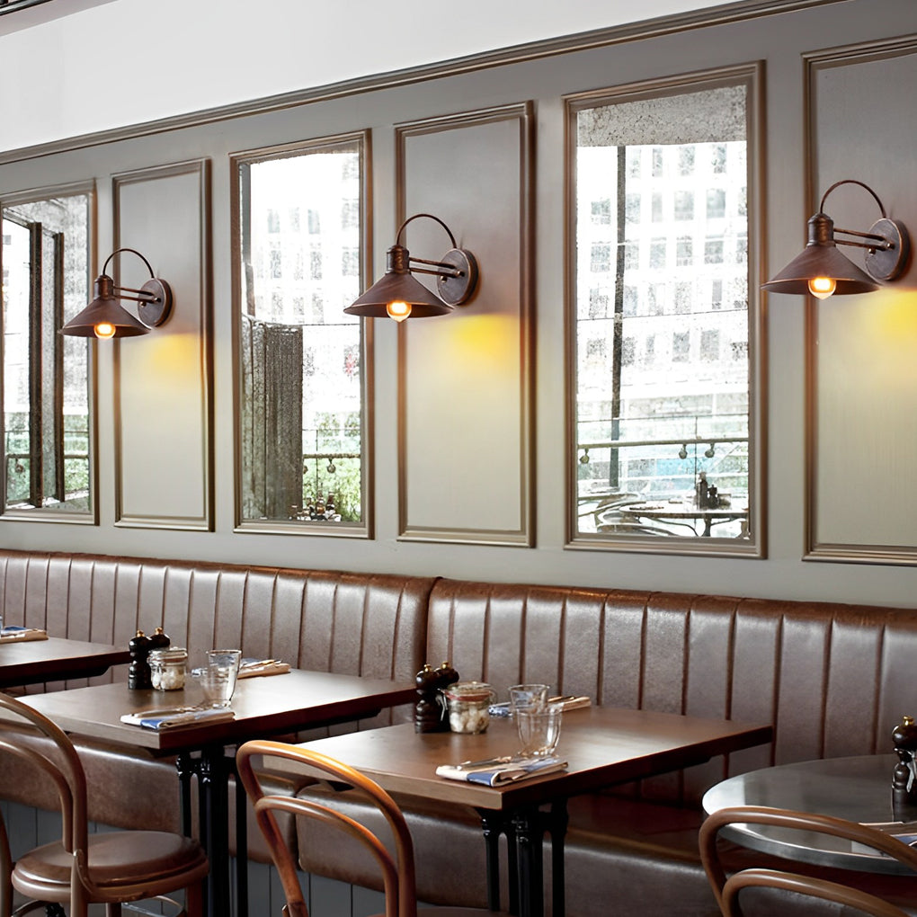 Retro Conical Iron Waterproof Industrial Style Outdoor Wall Lamp Exterior Lights - Lamp Outdoor