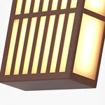 Retro Vertical Stripe Grid LED Waterproof Brown Outdoor Wall Lamp - Lamp Outdoor