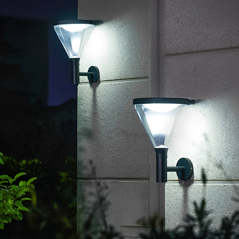 Waterproof Dimmable LED Black Modern Solar Outdoor Wall Lights Wall Lamp - Lamp Outdoor