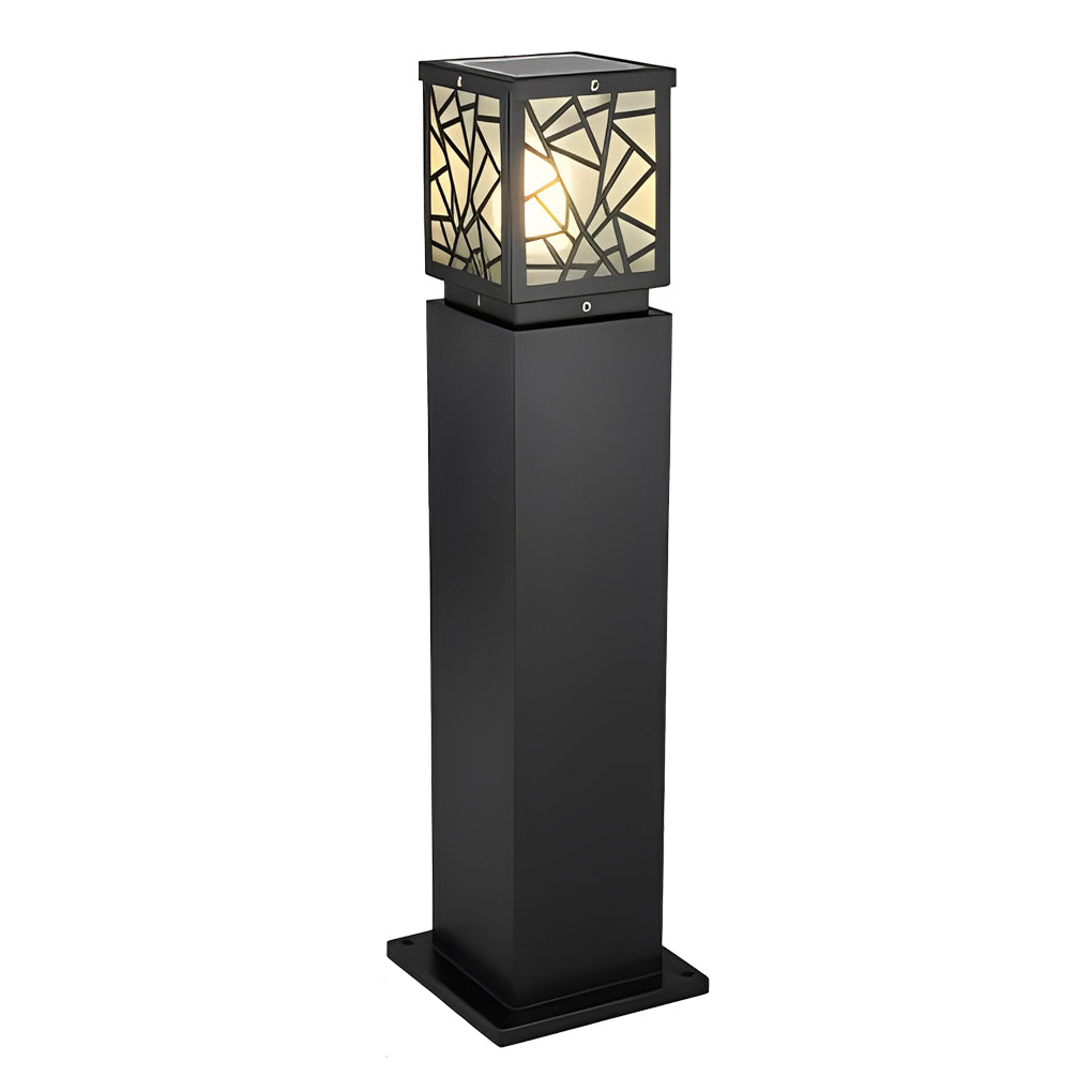 Modern Solar LED Path Lights Black Waterproof Outdoor Lawn Bollard Lights - Lamp Outdoor