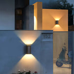Rectangular Waterproof Up and Down Lights LED Solar Modern Wall Sconce Lighting - Lamp Outdoor