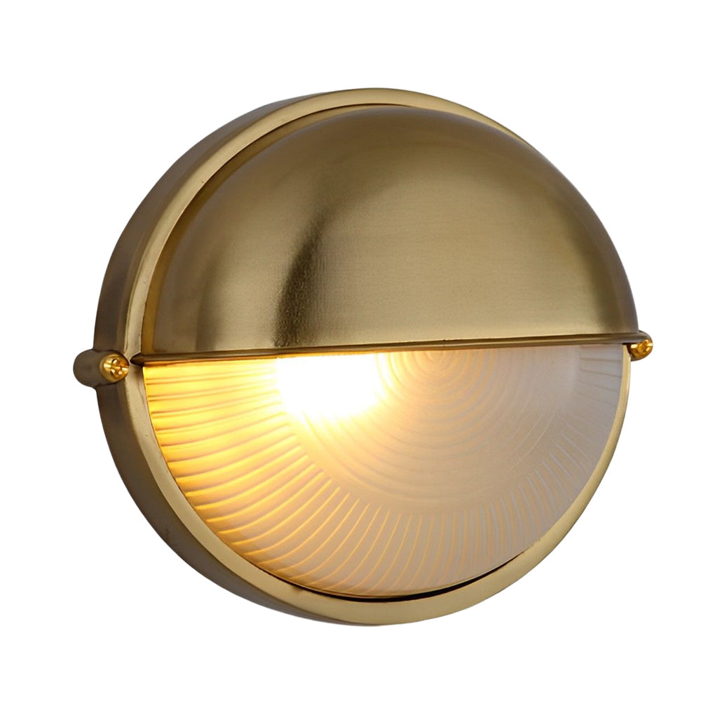 Round Oval Cast Aluminum Glass Waterproof Retro Industrial Wall Lamp - Lamp Outdoor
