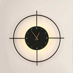 Glint Modern Clock Round Wall Lamp, Gold/Black - Lamp Outdoor