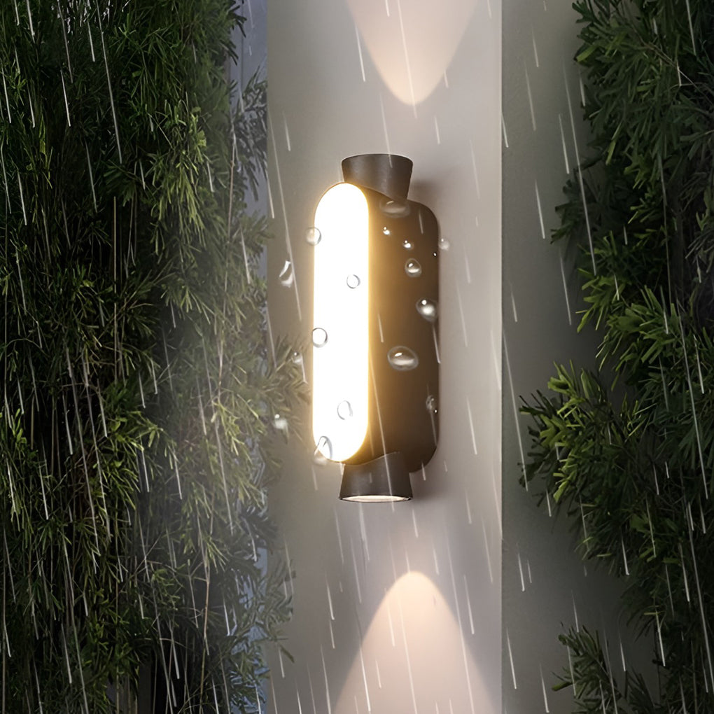 Waterproof LED Up and Down Lights Black Modern Outdoor Wall Sconce Lighting - Lamp Outdoor