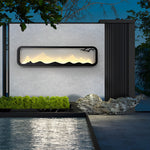 Rectangular Mountain Scenery LED Waterproof Black Outdoor Wall Lamp - Lamp Outdoor