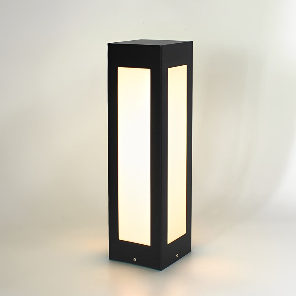 Modern Black Solar Bollard Lights Automatic, Waterproof LED Outdoor Lighting - Lamp Outdoor