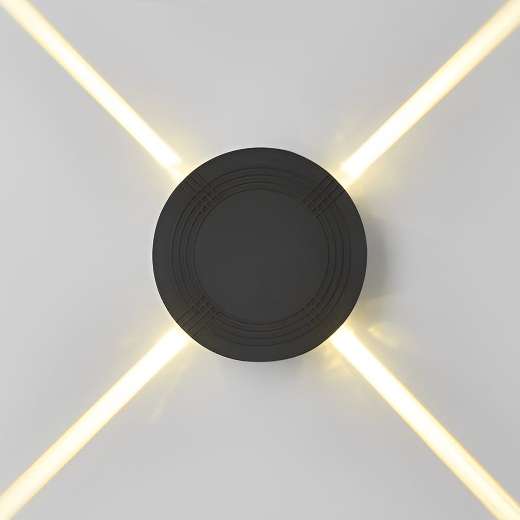 Round Square LED 12W Cross Star Lights Waterproof Modern Wall Lamp - Lamp Outdoor