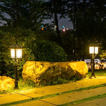 Ancient House Style Solar LED Post Light with 3-Step Dimming Durable Outdoor Lamp - Lamp Outdoor