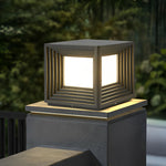 Square Creative Waterproof LED Black Modern Solar Post Caps Lights - Lamp Outdoor