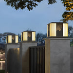 Waterproof LED Mountain Scenery Black Modern Solar Post Caps Lights - Lamp Outdoor