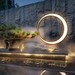Circular Moon Led Waterproof Ip65 Modern Outdoor Wall Lights Wall Lamp - Lamp Outdoor