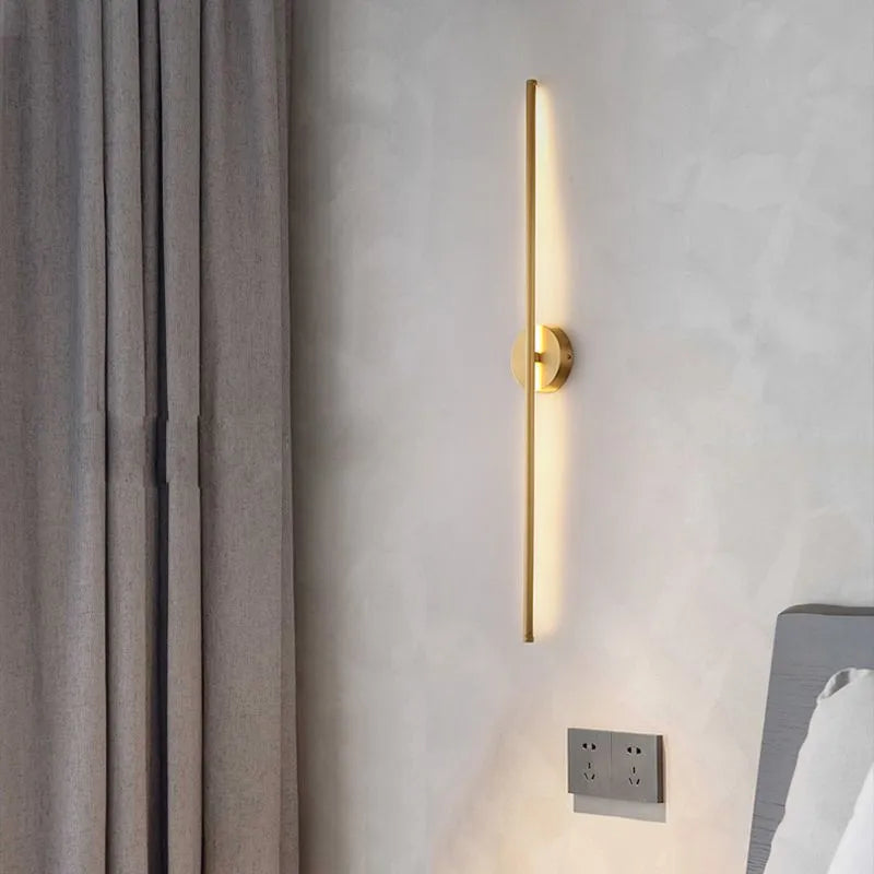 Fauro Modern Linear Metal&Silica Gel Wall Mount Lamps, Gold - Lamp Outdoor