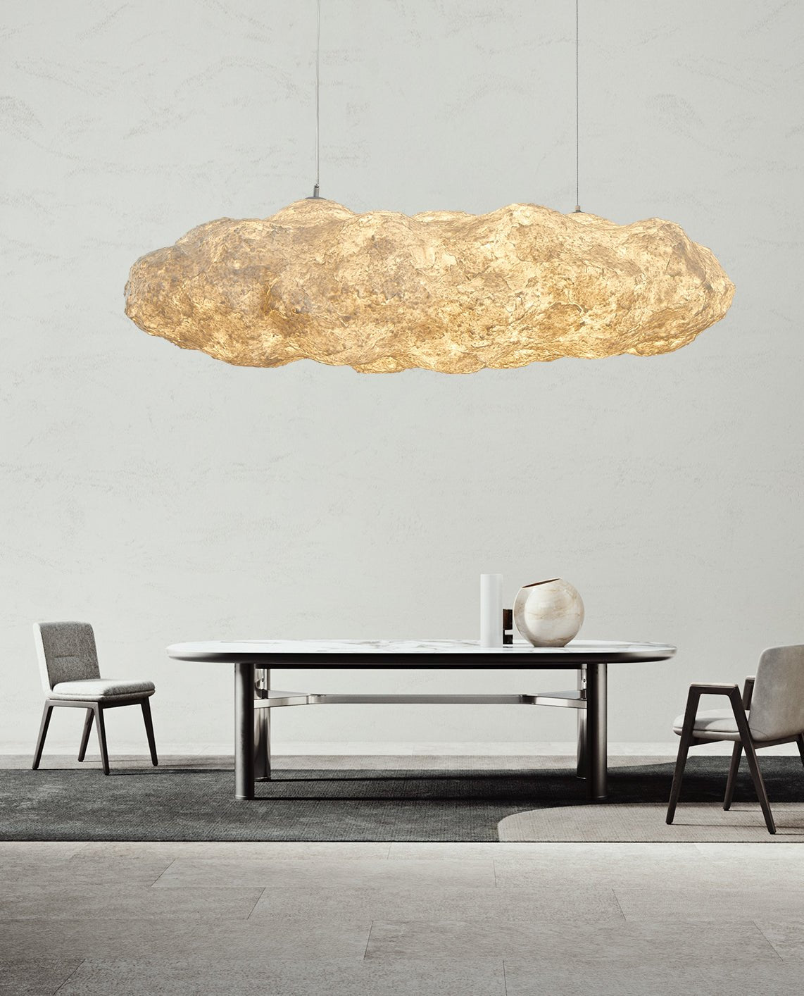 Elliros Textured Paper Pulp Pendant Light - Lamp Outdoor