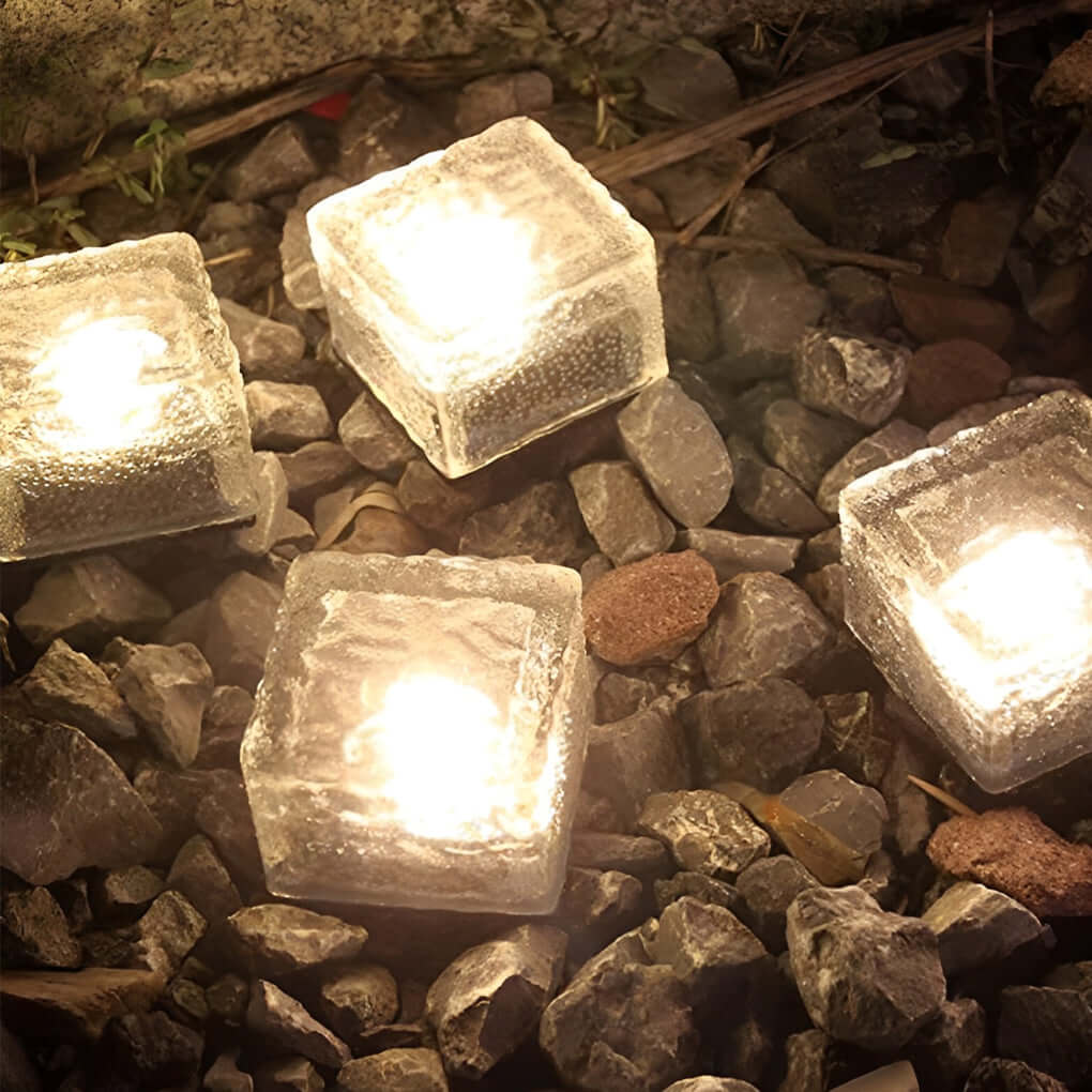 2V Mount-Free Ice Cube Lights Colorful Modern Smart Solar Outdoor Step Lighting - Lamp Outdoor