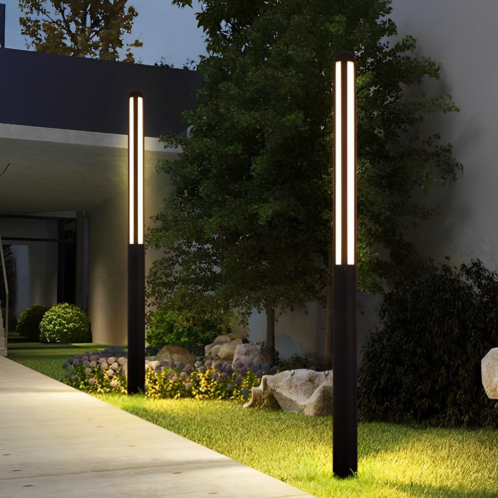 Minimalist Waterproof LED Black Modern Residential Outdoor Bollard Lights Yard Lighting - Lamp Outdoor