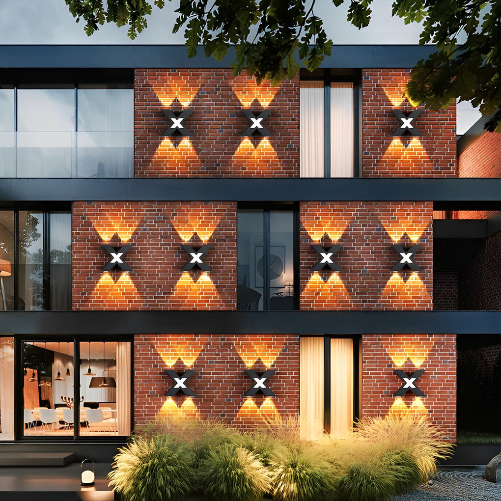 X Shape Creative Waterproof LED Black Modern Outdoor Wall Lamp Exterior Lights - Lamp Outdoor