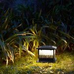 Creative Square Waterproof LED Black Modern Solar Fence Post Lights - Lamp Outdoor